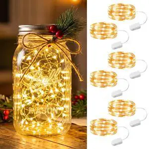 6 Pack Fairy Lights Battery Operated, 7ft 20LED 6 Pack Fairy Lights Battery Operated, 7ft 20LED