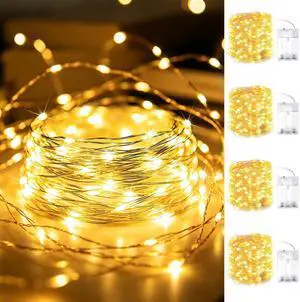 4 Pack LED Fairy Lights Battery Operated 20FT 60 LEDs Silver Wire String Lights Twinkle Lights Starry Fairy Lights for Bedroom Christmas Wedding Party Indoor Outdoor Decorations, Warm White 4 Pack LED Fairy Lights Battery Operated 20FT 60 LEDs Silver Wire String Lights Twinkle Lights Starry Fairy Lights for Bedroom Christmas Wedding Party Indoor Outdoor Decorations, Warm White