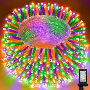 Halloween String Lights, 100 LED Orange Purple Green Plug in String Lights, 16 Modes Clear Wire Fairy Mini Lights for Indoor Outdoor Halloween Party Garden Yard Home Holiday Decoration Halloween String Lights, 100 LED Orange Purple Green Plug in String Lights, 16 Modes Clear Wire Fairy Mini Lights for Indoor Outdoor Halloween Party Garden Yard Home Holiday Decoration