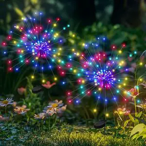 Solar Firework Fairy Garden Lights Outdoor, Colorful, 2 Pack Solar Firework Fairy Garden Lights Outdoor, Colorful, 2 Pack
