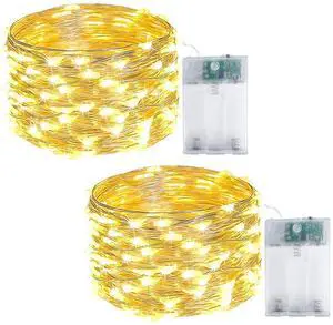 2 Pack Fairy Lights Battery Operated 16 FT 50 LED String Lights Warm White 2 Pack Fairy Lights Battery Operated 16 FT 50 LED String Lights Warm White