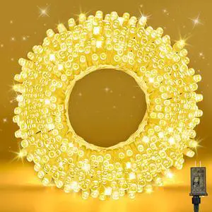 100FT Warm White String Lights 300 LED Extra Long Waterproof Fairy Lights on Clear Wire, Plug-in Indoor Outdoor Decorations for Christmas, Wedding, Patio, Bedroom, Party 100FT Warm White String Lights 300 LED Extra Long Waterproof Fairy Lights on Clear Wire, Plug-in Indoor Outdoor Decorations for Christmas, Wedding, Patio, Bedroom, Party
