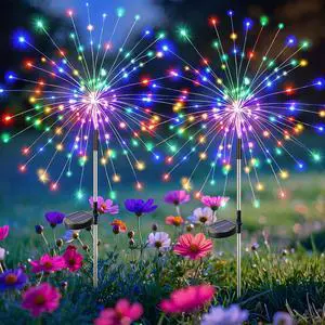 2 Pack Solar Garden Lights Outdoor, 8 Modes Firework Lights Outside 2 Pack Solar Garden Lights Outdoor, 8 Modes Firework Lights Outside