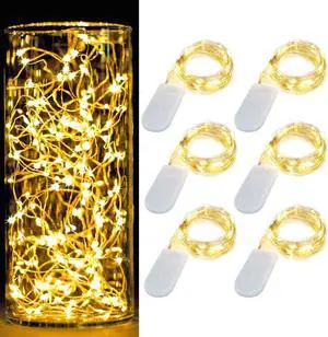 6 Pack 7Ft Starry Fairy String Lights No Remote Waterproof 20LED Warm White 6 Pack 7Ft Starry Fairy String Lights No Remote Waterproof 20LED Warm White