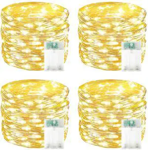 4 Pack 60 LED Fairy Lights Battery Operated with Timer, 20 FT String Lights 4 Pack 60 LED Fairy Lights Battery Operated with Timer, 20 FT String Lights