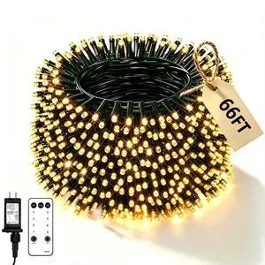 66ft 200 LED Warm White Christmas Fairy String Lights, Remote 66ft 200 LED Warm White Christmas Fairy String Lights, Remote
