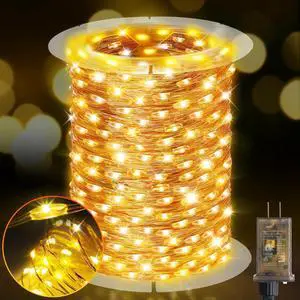 203FT 600LED Outdoor Fairy Lights Plug in Warm White Christmas Decor 203FT 600LED Outdoor Fairy Lights Plug in Warm White Christmas Decor