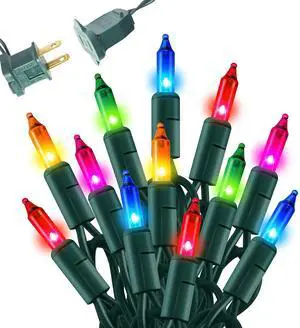 Multi-Colored Christmas Mini String Lights, 20FT 100 Count Incandescent Waterproof Fairy Lights Plug in, Connectable Christmas Decorations for Indoor Outdoor Home Party Garden Yard Multi-Colored Christmas Mini String Lights, 20FT 100 Count Incandescent Waterproof Fairy Lights Plug in, Connectable Christmas Decorations for Indoor Outdoor Home Party Garden Yard