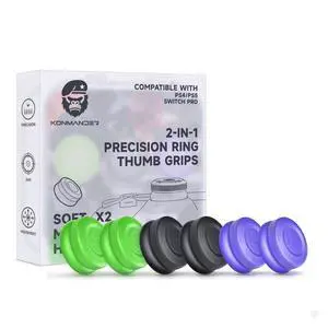 2-in-1 Precision Rings Thumb Grips for PS4, PS5, Switch Pro Controller - Aim Assist Joystick Cap Analog Stick Cap for Enhanced Control, Anti-Slip Controller Accessories, 3 Pairs (6-Pack) 2-in-1 Precision Rings Thumb Grips for PS4, PS5, Switch Pro Controller - Aim Assist Joystick Cap Analog Stick Cap for Enhanced Control, Anti-Slip Controller Accessories, 3 Pairs (6-Pack)