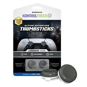 CQC Classic for PlayStation 4 (PS4) and PlayStation 5 (PS5) Controller | Performance Thumbsticks | 2 Mid-Rise Concave | Gray/White CQC Classic for PlayStation 4 (PS4) and PlayStation 5 (PS5) Controller | Performance Thumbsticks | 2 Mid-Rise Concave | Gray/White