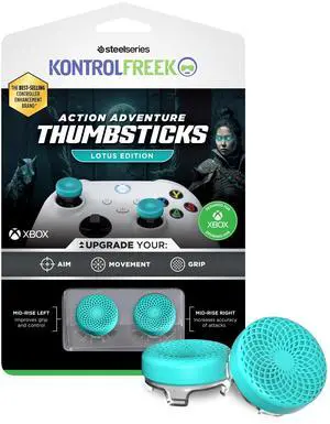 Lotus for Xbox One and Xbox Series X Controller | Performance Thumbsticks | 2 Mid-Rise Concave | Teal/Clear Lotus for Xbox One and Xbox Series X Controller | Performance Thumbsticks | 2 Mid-Rise Concave | Teal/Clear