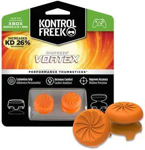 FPS Freek Vortex for Xbox One and Xbox Series X Controller | Performance Thumbsticks | 1 High-Rise Convex, 1 Mid-Rise Concave | Orange FPS Freek Vortex for Xbox One and Xbox Series X Controller | Performance Thumbsticks | 1 High-Rise Convex, 1 Mid-Rise Concave | Orange