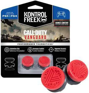Call of Duty: Vanguard Performance Thumbsticks for PlayStation 4 (PS4) and PlayStation 5 (PS5) | 2 High-Rise, Hybrid| Red/Black Call of Duty: Vanguard Performance Thumbsticks for PlayStation 4 (PS4) and PlayStation 5 (PS5) | 2 High-Rise, Hybrid| Red/Black