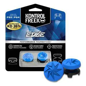 FPS Freek Edge for PlayStation 4 (PS4) and PlayStation 5 (PS5) | Performance Thumbsticks | 1 High-Rise Convex, 1 Low-Rise Convex | Blue FPS Freek Edge for PlayStation 4 (PS4) and PlayStation 5 (PS5) | Performance Thumbsticks | 1 High-Rise Convex, 1 Low-Rise Convex | Blue