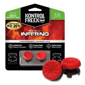 FPS Freek Inferno for Xbox One and Xbox Series X Controller | Performance Thumbsticks | 2 High-Rise Concave | Red FPS Freek Inferno for Xbox One and Xbox Series X Controller | Performance Thumbsticks | 2 High-Rise Concave | Red