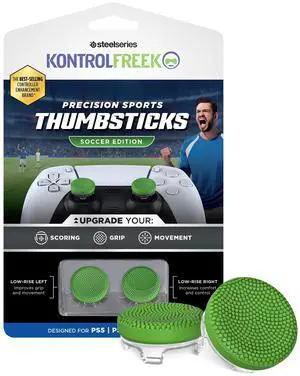 Precision Sports Performance Thumbsticks for PlayStation 5 (PS5) and PlayStation 4 (PS4) Controller | Soccer Edition | Low-Rise, Concave | Green Precision Sports Performance Thumbsticks for PlayStation 5 (PS5) and PlayStation 4 (PS4) Controller | Soccer Edition | Low-Rise, Concave | Green