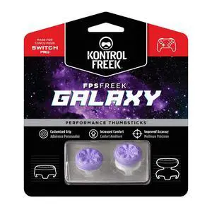FPS Freek Galaxy Performance Thumbsticks for Nintendo Switch | 1 Mid-Rise, 1 High-Rise Concave | Purple FPS Freek Galaxy Performance Thumbsticks for Nintendo Switch | 1 Mid-Rise, 1 High-Rise Concave | Purple