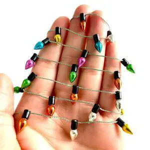 Christmas Lights String of Miniature, Dollhouse Miniature Fake Light, Christmas Tree Fairy Lights Decorative, Metalic Multicoloured Dollhouse Miniatures (1mtr) Christmas Lights String of Miniature, Dollhouse Miniature Fake Light, Christmas Tree Fairy Lights Decorative, Metalic Multicoloured Dollhouse Miniatures (1mtr)