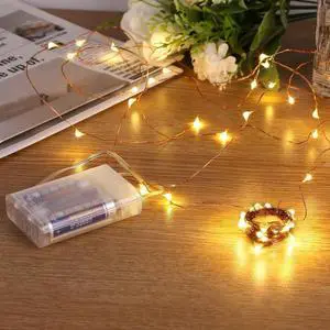 Led String Lights, Mini Battery Powered Copper Wire Starry Fairy Lights, Battery Operated Lights for Bedroom, Christmas, Parties, Wedding, Centerpiece, Decoration (5m/16ft Warm White) Led String Lights, Mini Battery Powered Copper Wire Starry Fairy Lights, Battery Operated Lights for Bedroom, Christmas, Parties, Wedding, Centerpiece, Decoration (5m/16ft Warm White)