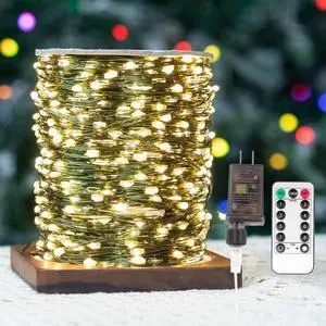 100FT 300LEDs Fairy Lights Plug in,Green Wire,Warm White 100FT 300LEDs Fairy Lights Plug in,Green Wire,Warm White