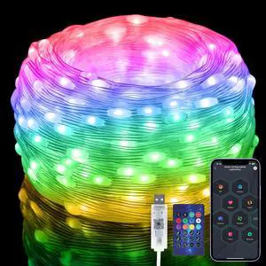 100 LEDs RGB Smart IC Fairy Lights, 33FT Multicolor String Lights Indoor 100 LEDs RGB Smart IC Fairy Lights, 33FT Multicolor String Lights Indoor