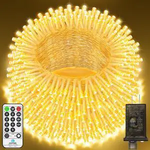 403FT 1000 LED String Lights Outdoor Fairy Lights Plug in Christmas Lights with Remote Timer 8 Modes for Outside House Garden Party Wedding Decorations-Warm White 403FT 1000 LED String Lights Outdoor Fairy Lights Plug in Christmas Lights with Remote Timer 8 Modes for Outside House Garden Party Wedding Decorations-Warm White