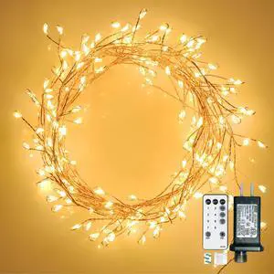 300 LED Fairy Lights with Remote, Warm White, 8 Modes, Plug in, Waterproof, Christmas Decoration, 10ft 300 LED Fairy Lights with Remote, Warm White, 8 Modes, Plug in, Waterproof, Christmas Decoration, 10ft