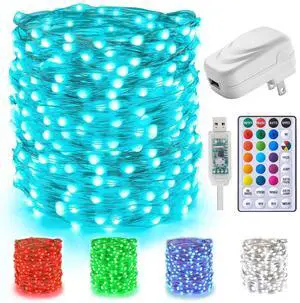 Color Changing Fairy String Lights: 66 Feet 200 Led Waterproof Twinkle Lights with Remote and Plug and 4 Light Modes for Craft Bedroom Ceiling Wedding Christmas 16 Colors Color Changing Fairy String Lights: 66 Feet 200 Led Waterproof Twinkle Lights with Remote and Plug and 4 Light Modes for Craft Bedroom Ceiling Wedding Christmas 16 Colors