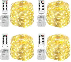 4 Pack 20 Ft 60 LED Fairy Lights Battery Operated Christmas Lights with Remote Waterproof 8 Modes Firefly Twinkle String Lights for Party Bedroom Wedding Christmas Decorations 4 Pack 20 Ft 60 LED Fairy Lights Battery Operated Christmas Lights with Remote Waterproof 8 Modes Firefly Twinkle String Lights for Party Bedroom Wedding Christmas Decorations