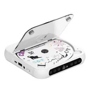 CD Player Portable with Stereo Speakers, Rechargeable Portable Player with Bluetooth for Home with Headphones, Support CD/AUX/USB,White CD Player Portable with Stereo Speakers, Rechargeable Portable Player with Bluetooth for Home with Headphones, Support CD/AUX/USB,White