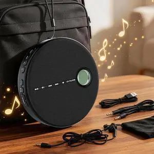 Portable Bluetooth CD Player with Anti-Skip, Stereo Speakers & Headphones Portable Bluetooth CD Player with Anti-Skip, Stereo Speakers & Headphones
