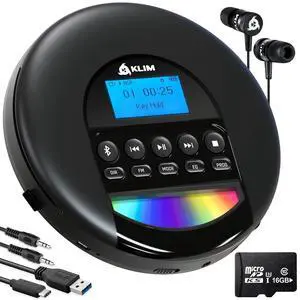 Nomad Portable CD Player with Long-Lasting Battery - with Headphones - Radio FM - Compatible MP3 CD Player Portable - 16GB TF Card - Radio FM Bluetooth - Ideal for Cars - Black Nomad Portable CD Player with Long-Lasting Battery - with Headphones - Radio FM - Compatible MP3 CD Player Portable - 16GB TF Card - Radio FM Bluetooth - Ideal for Cars - Black