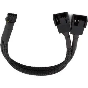 GPU Fan Adapter Splitter Cable to PWM Fan, Graphic Card Fan Adapter, Compatible to 4-pin 3-pin PWM Fans 10cm 4 inch Black 1 to 2 Splitter cable GPU Fan Adapter Splitter Cable to PWM Fan, Graphic Card Fan Adapter, Compatible to 4-pin 3-pin PWM Fans 10cm 4 inch Black 1 to 2 Splitter cable