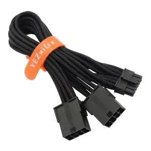 12 Pin GPU Cable, Dual PCIe 8 Pin Female to Mini 12 Pin GPU Power Adapter Sleeved for Graphics Card 9.5-inch(24cm) 12 Pin GPU Cable, Dual PCIe 8 Pin Female to Mini 12 Pin GPU Power Adapter Sleeved for Graphics Card 9.5-inch(24cm)