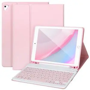 for iPad 6/5th Generation Case with Keyboard 2018/2017,Detachable Bluetooth Keyboard case for iPad Air 2/1,iPad Keyboard Case 9.7 inch with Pencil Holder,Square Keycaps,Pink for iPad 6/5th Generation Case with Keyboard 2018/2017,Detachable Bluetooth Keyboard case for iPad Air 2/1,iPad Keyboard Case 9.7 inch with Pencil Holder,Square Keycaps,Pink