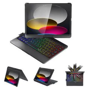 Keyboard Case for iPad 10th Generation&iPad 11th(A16,2025),iPad Air 11/iPad Pro 11 inch Keyboard&iPad Air 5th/Air 4th Keyboard,Non-Trackpad,360°Swivel,7 Use Modes,Backlight-Black Keyboard Case for iPad 10th Generation&iPad 11th(A16,2025),iPad Air 11/iPad Pro 11 inch Keyboard&iPad Air 5th/Air 4th Keyboard,Non-Trackpad,360°Swivel,7 Use Modes,Backlight-Black
