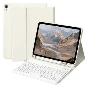 for iPad (A16) 11th/10th Generation Case with Keyboard, Cream White for iPad (A16) 11th/10th Generation Case with Keyboard, Cream White