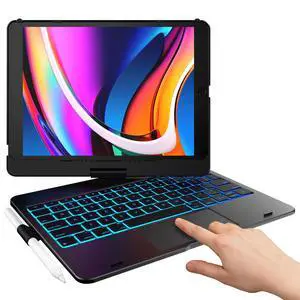 Touch Keyboard Case for iPad 9th/8th/7th Gen, 360° Rotating Touch Keyboard Case for iPad 9th/8th/7th Gen, 360° Rotating