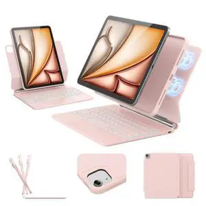 for iPad Air 11-inch Case with Keyboard (M3/M2, 2025/2024), Keyboard for iPad Pro 11" (1/2/3/4th Gen) & Air 4/5, Portrait/Landscape Mode, 11-Color Backlit, Removable Protective Case, Pink for iPad Air 11-inch Case with Keyboard (M3/M2, 2025/2024), Keyboard for iPad Pro 11" (1/2/3/4th Gen) & Air 4/5, Portrait/Landscape Mode, 11-Color Backlit, Removable Protective Case, Pink