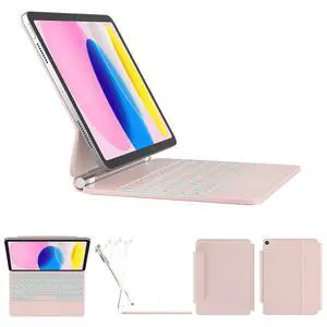 for iPad 11th(A16, 2025)/10th Generation Case with Keyboard, Magic Keyboard 2022, Springy Backlit Keys, Stain-Resistant Surface, Multi-Touch Trackpad, Pink for iPad 11th(A16, 2025)/10th Generation Case with Keyboard, Magic Keyboard 2022, Springy Backlit Keys, Stain-Resistant Surface, Multi-Touch Trackpad, Pink