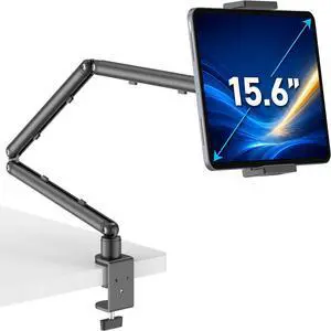 iPad Holder For Desk, Adjustable Tablet Arm iPad Desk Mount with C-Clamp iPad Holder For Desk, Adjustable Tablet Arm iPad Desk Mount with C-Clamp
