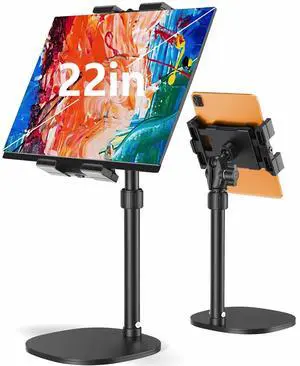 Heavy Duty Portable Monitor Stand for Desk, 22.83" Ultra Tall Tablet Holder with Wide Steel Base, 5.5 LB Capacity, iPad Stand Fits 5-22" Screen, iPad Pro 12.9 13, Office, Kitchen, Drawing Heavy Duty Portable Monitor Stand for Desk, 22.83" Ultra Tall Tablet Holder with Wide Steel Base, 5.5 LB Capacity, iPad Stand Fits 5-22" Screen, iPad Pro 12.9 13, Office, Kitchen, Drawing