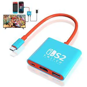 Switch 2 Dock, Switch Docking Station for Nintendo Switch1 Dock, Portable Switch2 TV Adapter Support 4K/60HZ Switch2 TV Mode Compatible Switch2/1/OLED, Travel with HDMI2.0 USB3.0 Switch 2 Dock, Switch Docking Station for Nintendo Switch1 Dock, Portable Switch2 TV Adapter Support 4K/60HZ Switch2 TV Mode Compatible Switch2/1/OLED, Travel with HDMI2.0 USB3.0