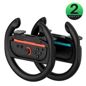 Switch Steering Wheel for Nintendo Switch 2, Mario Kart Racing Wheel for 2 Joy Cons Controllers, Switch 2 Accessories 2025 (2 Pack Steering Wheel) Switch Steering Wheel for Nintendo Switch 2, Mario Kart Racing Wheel for 2 Joy Cons Controllers, Switch 2 Accessories 2025 (2 Pack Steering Wheel)