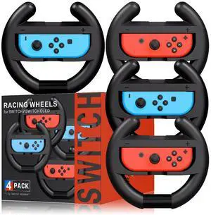 Steering Wheel for Mario Kart Nintendo Switch, Switch Racing Steering Wheel for Mario Kart 8 Deluxe Compatible Nintendo Switch/Switch OLED, Switch Joy Con Controller Race Accessories (Upgrade 4 Pack) Steering Wheel for Mario Kart Nintendo Switch, Switch Racing Steering Wheel for Mario Kart 8 Deluxe Compatible Nintendo Switch/Switch OLED, Switch Joy Con Controller Race Accessories (Upgrade 4 Pack)