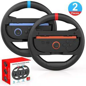 2-Pack Switch 2 Steering Wheel, Black Joy-Con Grip for Mario Kart 8 Deluxe & Mario Kart 9, Plug-and-Play Racing Controller, Ideal Gift Accessory 2-Pack Switch 2 Steering Wheel, Black Joy-Con Grip for Mario Kart 8 Deluxe & Mario Kart 9, Plug-and-Play Racing Controller, Ideal Gift Accessory