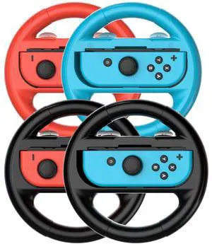 4 PCS Steering Wheel Compatible for Nintendo Switch Wheel, Family Sports Party Pack Accessories Compatible with Switch JoyCon Controllers, (1 Pair BlackBlue and Red) 4 PCS Steering Wheel Compatible for Nintendo Switch Wheel, Family Sports Party Pack Accessories Compatible with Switch JoyCon Controllers, (1 Pair BlackBlue and Red)
