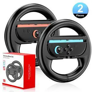 Steering Wheels for Nintendo Switch 2 (2025) JoyCons, Racing Wheels for Mario Kart 8 Deluxe, NS2 Racing Games Accessories with Ergonomic Non-Slip & Easy to Install (2 Packs Black) Steering Wheels for Nintendo Switch 2 (2025) JoyCons, Racing Wheels for Mario Kart 8 Deluxe, NS2 Racing Games Accessories with Ergonomic Non-Slip & Easy to Install (2 Packs Black)