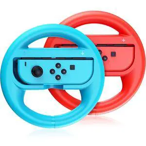 Steering Wheel Compatible with Nintendo Switch Wheel, Family Use Accessories Compatible with Switch JoyCon Controllers, 2 Pack (Blue and Red) Steering Wheel Compatible with Nintendo Switch Wheel, Family Use Accessories Compatible with Switch JoyCon Controllers, 2 Pack (Blue and Red)