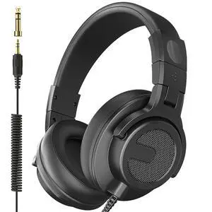 Wired Over Ear Headphones, DJ & Studio Monitor Headphones with 50mm Driver, Stereo Headsets with 1/4 and 3.5mm Jack for Recording Mixing Podcast Keyboard Guitar Laptop - Black Wired Over Ear Headphones, DJ & Studio Monitor Headphones with 50mm Driver, Stereo Headsets with 1/4 and 3.5mm Jack for Recording Mixing Podcast Keyboard Guitar Laptop - Black